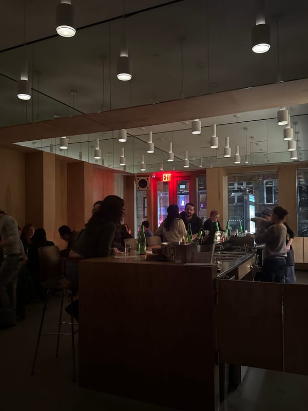 Late-night bar scene documented at NYC cocktail establishment