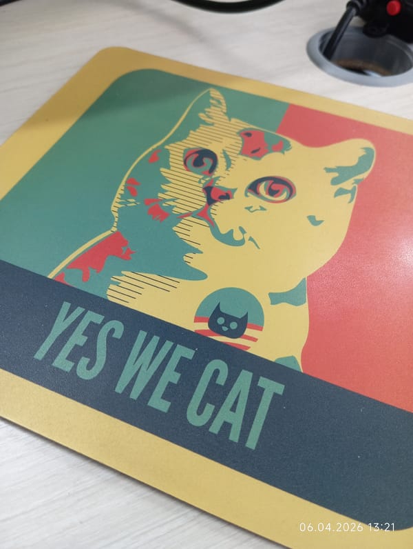 Colorful cat mousepad spotted in Penza, Russia