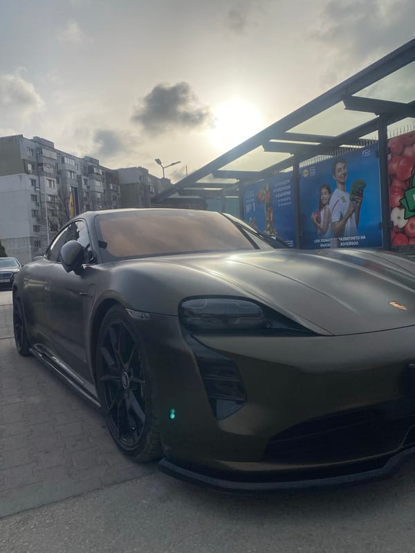 Porsche Taycan with distinctive license plate spotted in Varna