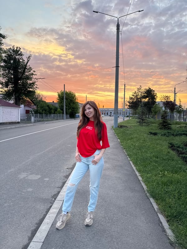 Spring evening walk documented through flowers and sunset in Ukraine