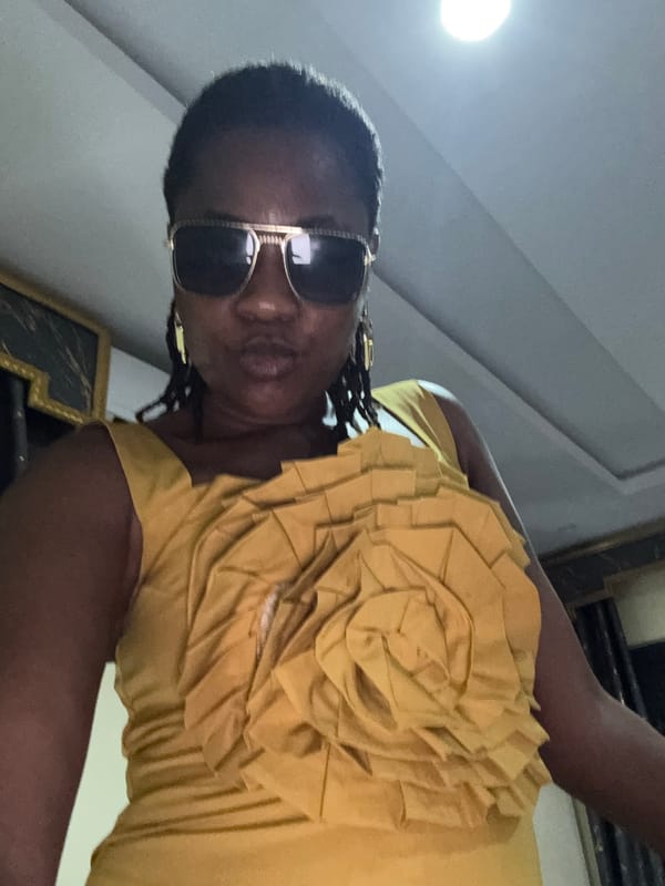 Woman in yellow dress documented across multiple Ajara locations