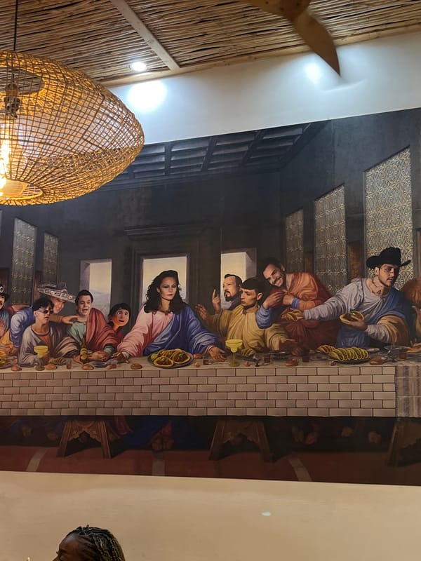 Last Supper parody mural spotted at Valencia restaurant