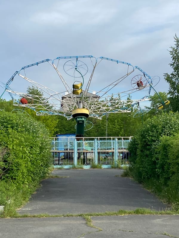 Amusement park scenes documented in Uchaly, Russia