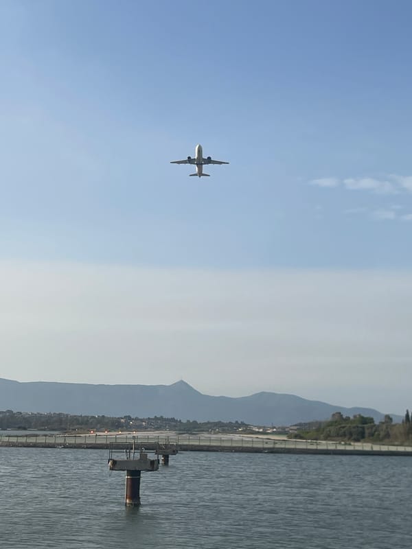 Aircraft observed ascending over Ionian Sea near Corfu