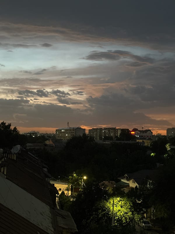 Dramatic sky captured over Tashkent cityscape