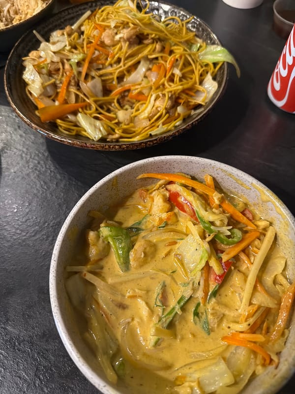 Asian dinner documented through photos in Kiti, Cyprus restaurant