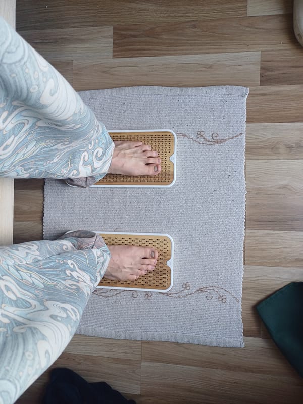 Person stands on nail boards in Montenegro home