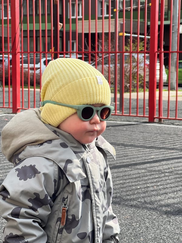 Child plays at playground in Khimki, Russia