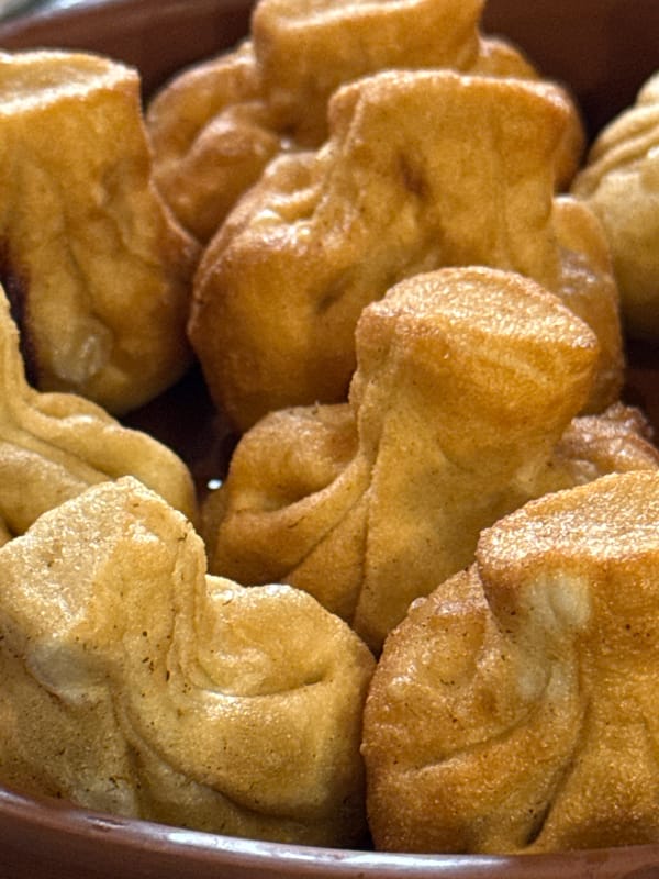 Friday meal of fried tofu and dumplings documented in Kurchatov