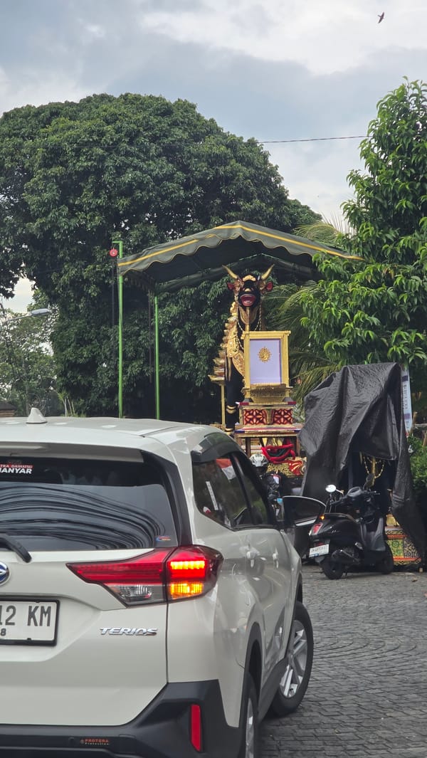 Balinese cremation ceremony, fruit market witnessed in Ubud