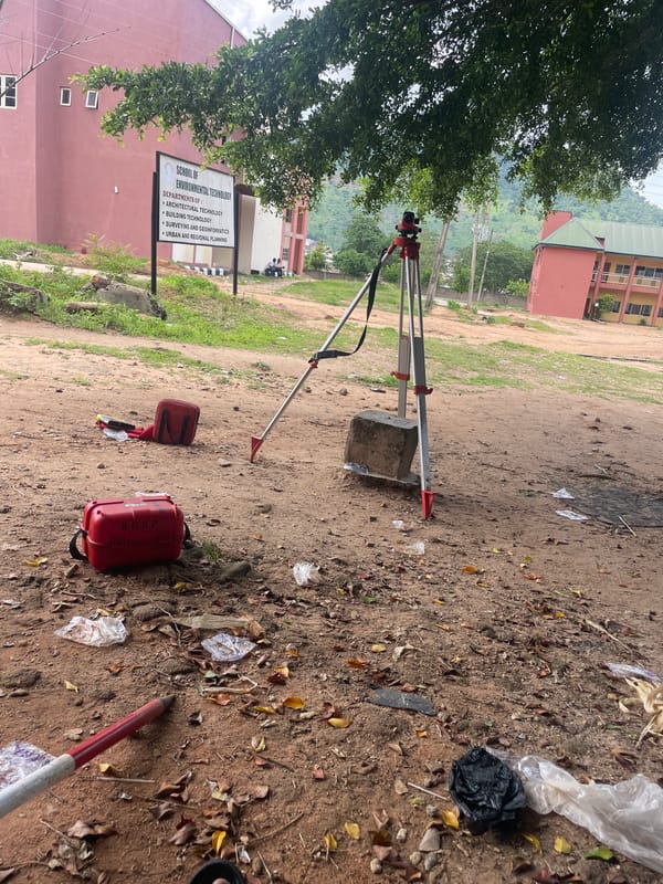 Surveying fieldwork session at Kogi State Polytechnic, Lokoja