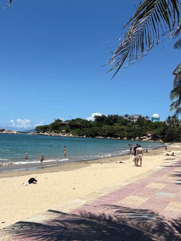 Morning beach scenes documented at Nha Trang, Vietnam