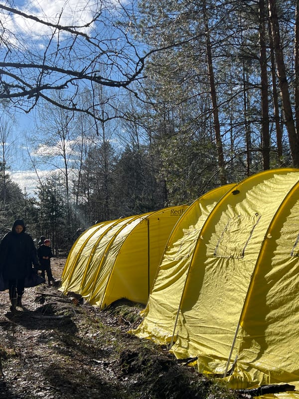 Adventure race event unfolds in muddy Russian forest campsite
