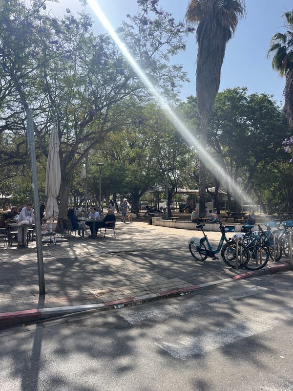 Morning street scene documented in Tel-Aviv