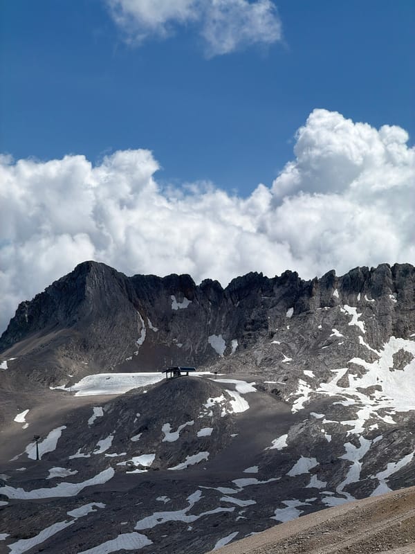 Rugged rock formations in the Bavarian Alps near Garmisch-Partenkirchen
