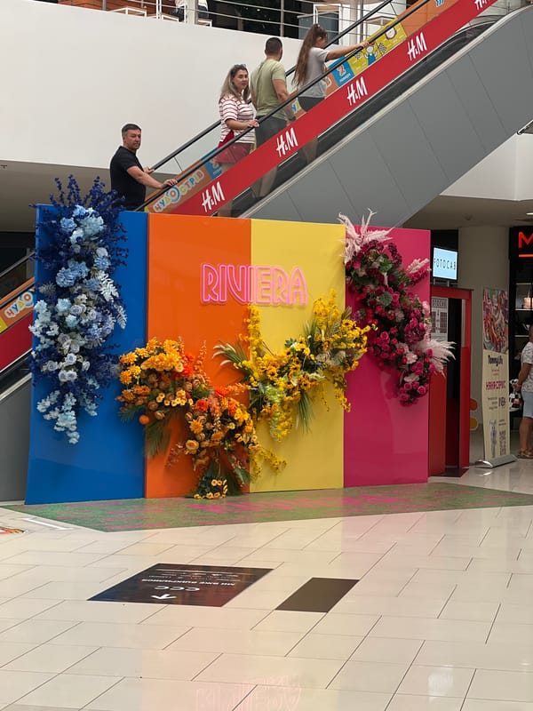 Morning at Riviera Mall, Ukraine — decorations, pastries, and portraits