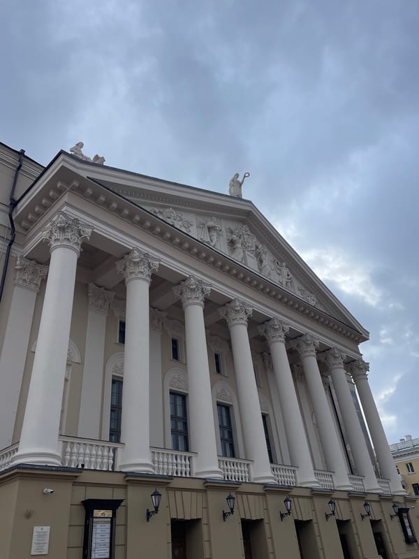 Architectural documentation captured in central Kazan under overcast skies