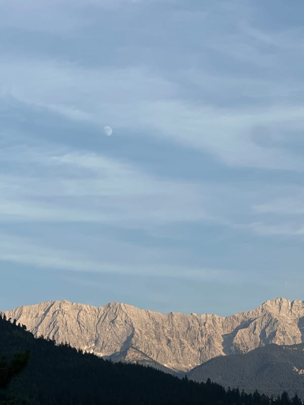Garmisch-Partenkirchen and the Zugspitze on a clear summer evening