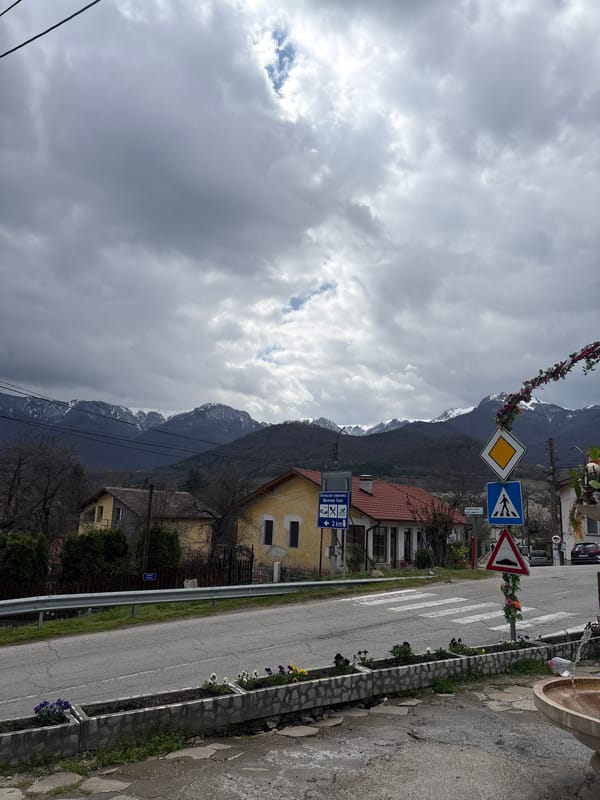 Overcast morning captured on residential street in Spanchevtsi, Bulgaria