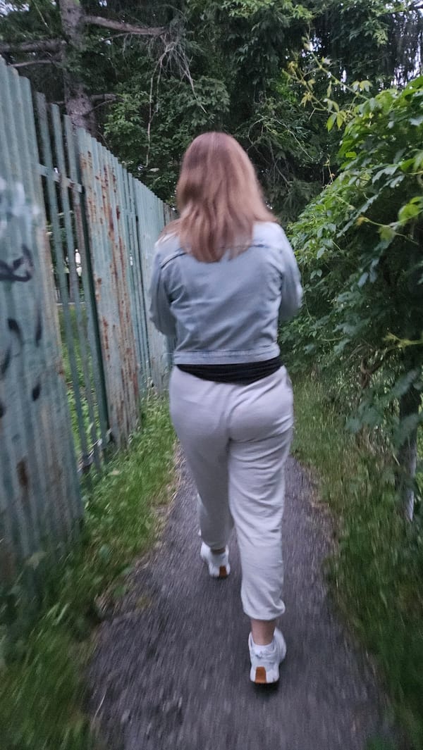 Evening riverside walk documented in Prešov, Slovakia