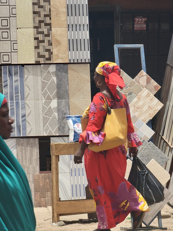 Morning street life documented in Maiburiji, Nigeria commercial district