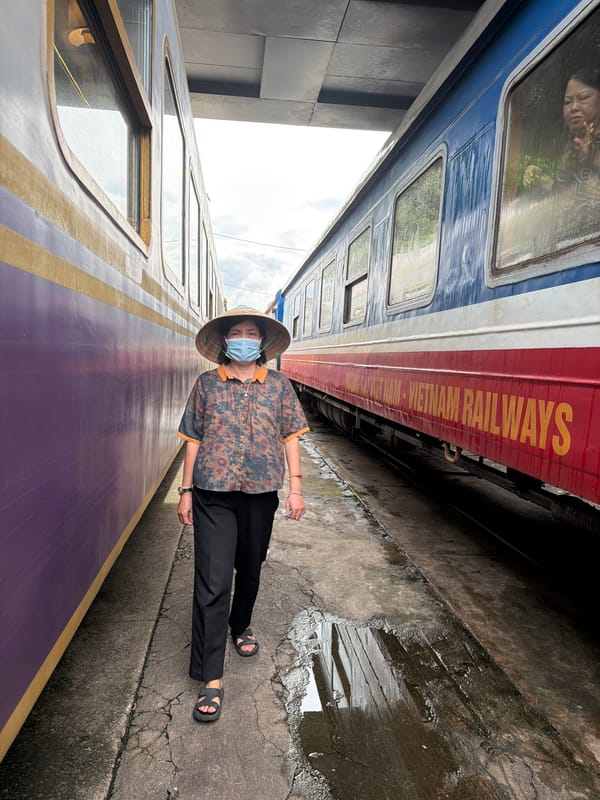 Da Nang train station, morning activity on the platform