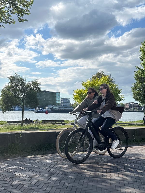 Sunny afternoon life captured along Amsterdam waterfront