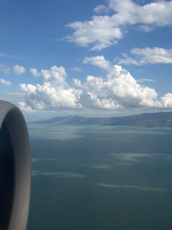 Aerial view of Golubovci, Montenegro captured from airplane