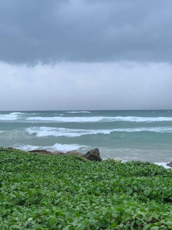 Overcast ocean views captured from Kabalana coastline, Sri Lanka