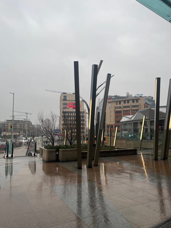 Rainy afternoon documented across central Sofia's urban landscape