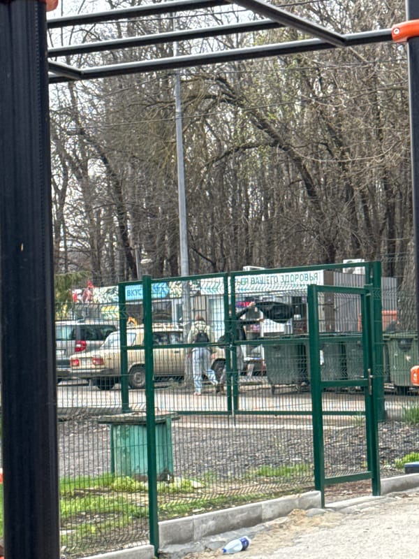 Morning activity documented around fenced work site in Rostov-on-Don