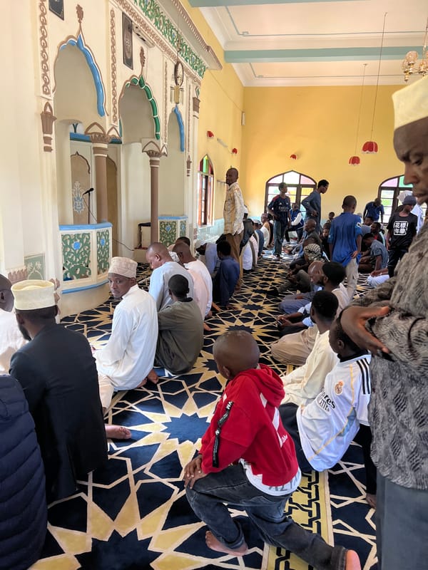 Congregational prayer service held at Nyeri mosque, Kenya