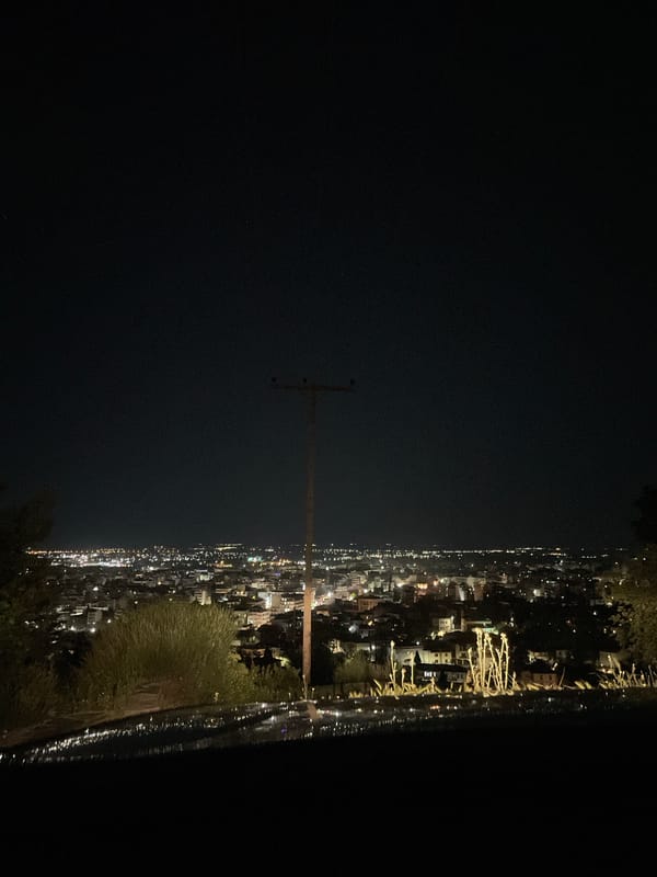 Evening city watching session recorded from Xanthi hilltops