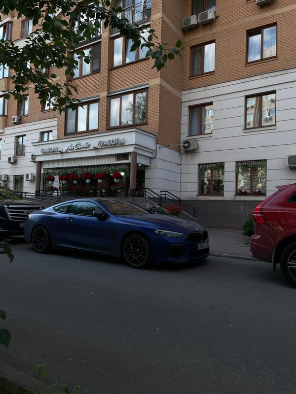 Midday street life and architecture in Khimki, Russia