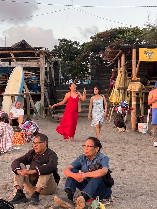 Live music and sunset vibes on a North Kuta beach