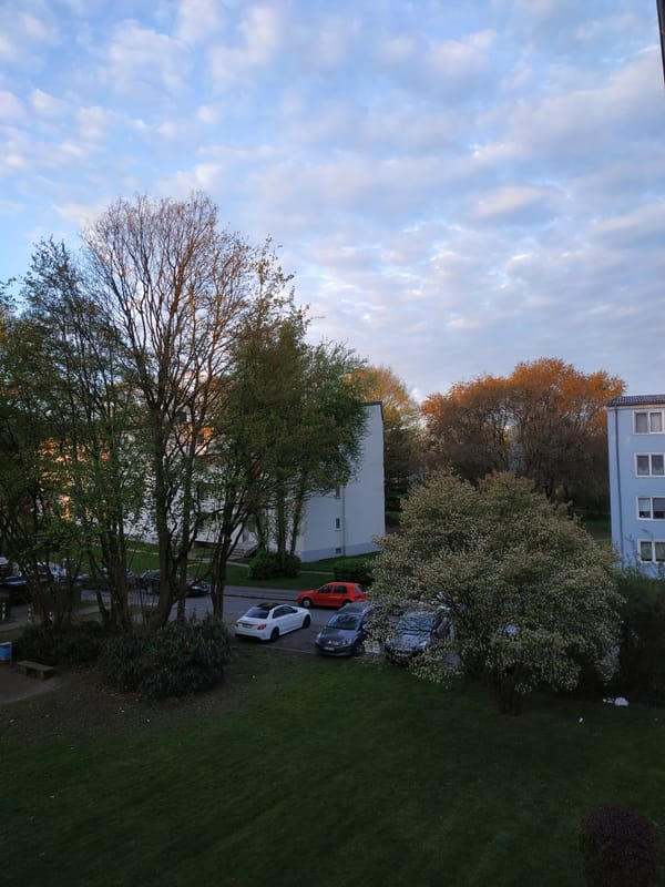 Morning scenes captured in Dortmund residential areas and park