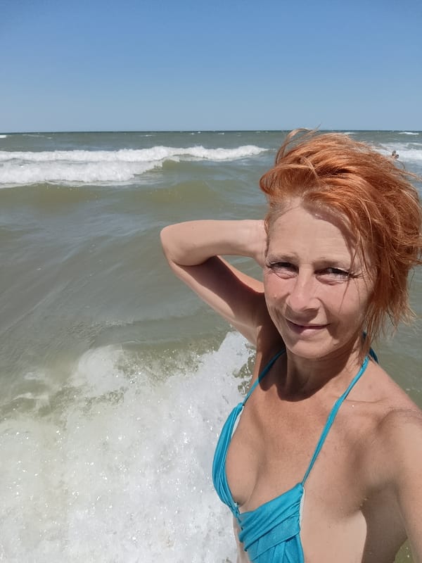 Calm morning at the Azov Sea shore in Kuchugury