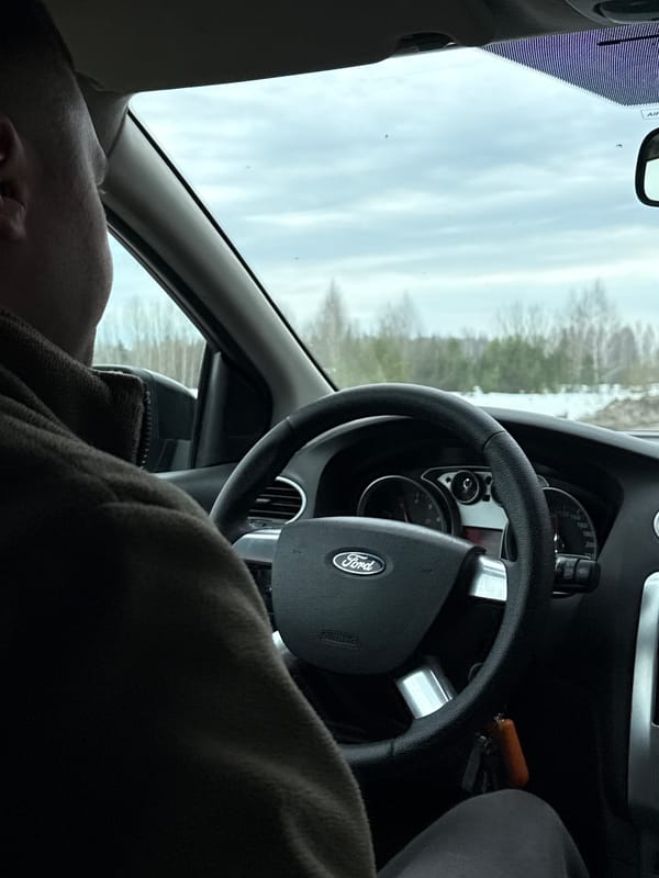Driver slumped over wheel on rural Russian road