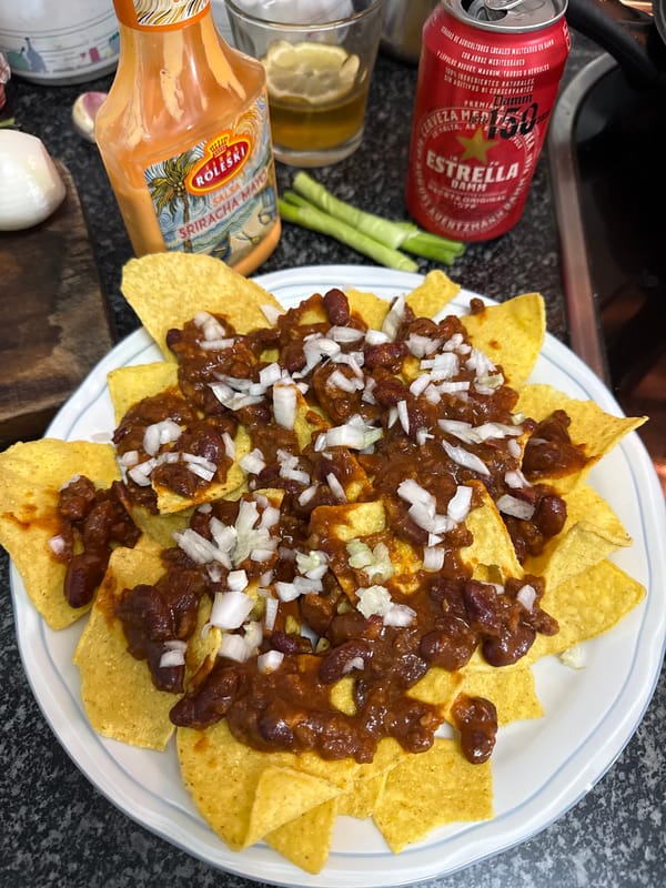 Nacho dinner documented in Barcelona evening