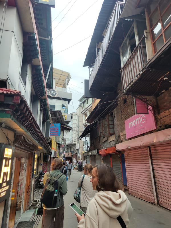 Late night pedestrians spotted near rooftop restaurant in Bhagsu