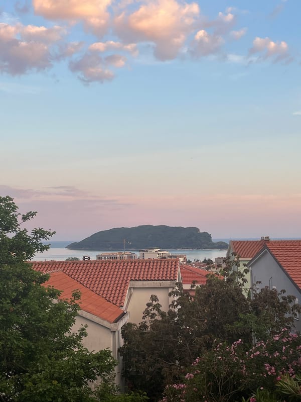 Evening views and karaoke captured across Budva, Montenegro