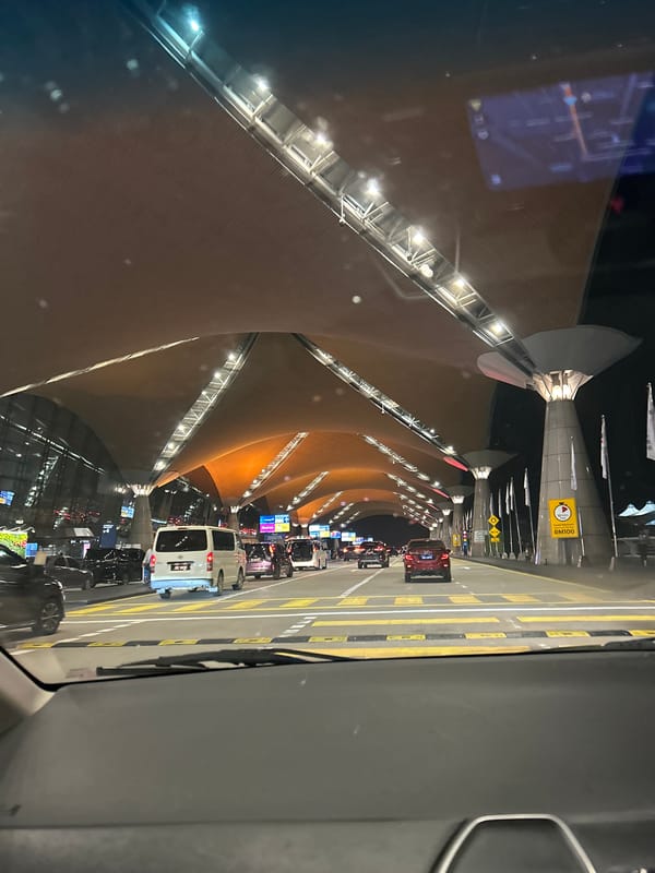 Vehicle arrival captured at KLIA terminal in Malaysia