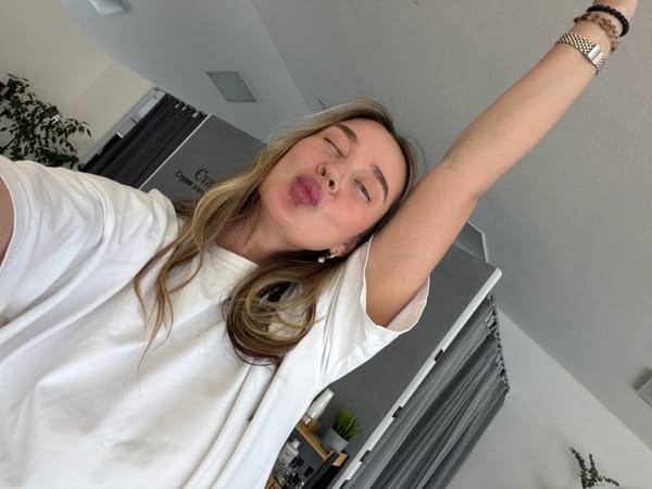 Woman takes multiple selfies across Chaikovsky, Russia morning