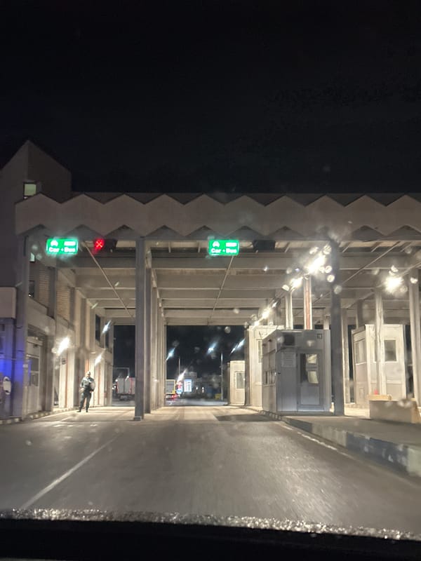 Border region scenes captured during evening commute