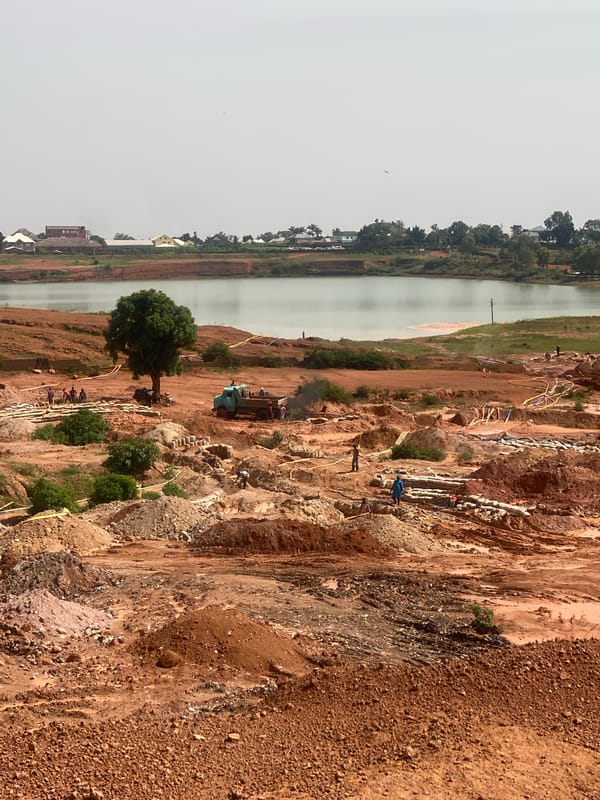 Large-scale open-pit mining underway in Jos, Nigeria