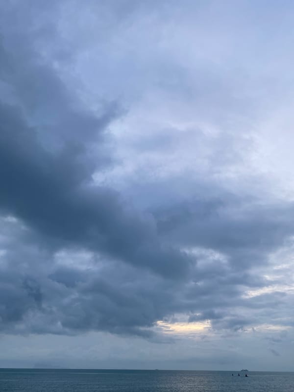 Stormy beach day documented in Tong Yang, Thailand