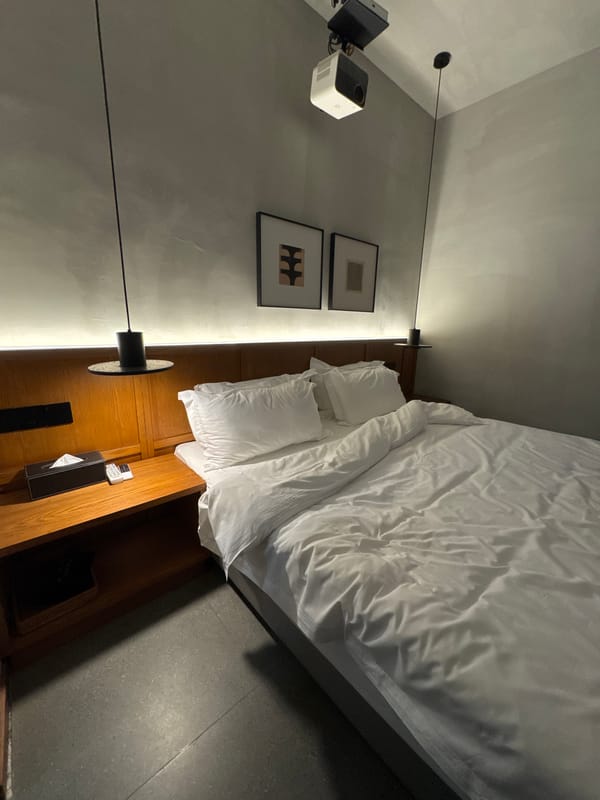 Hotel room and urban skyline views captured in Wulong District