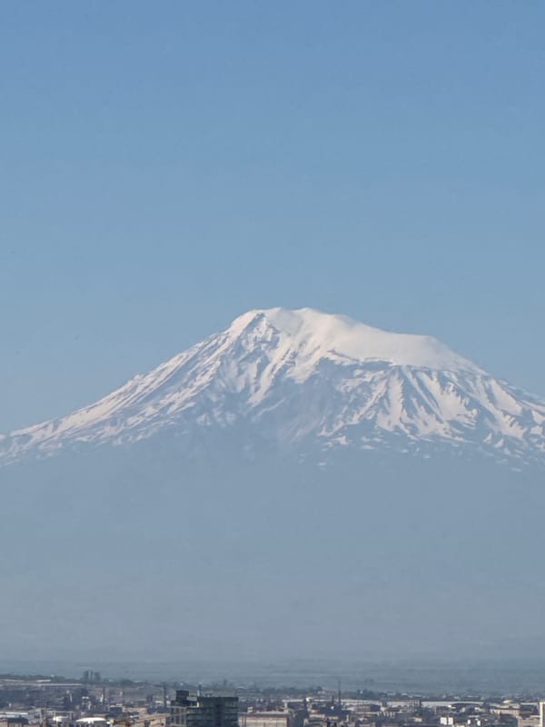 Morning stroll through central Yerevan with Ararat in the backdrop