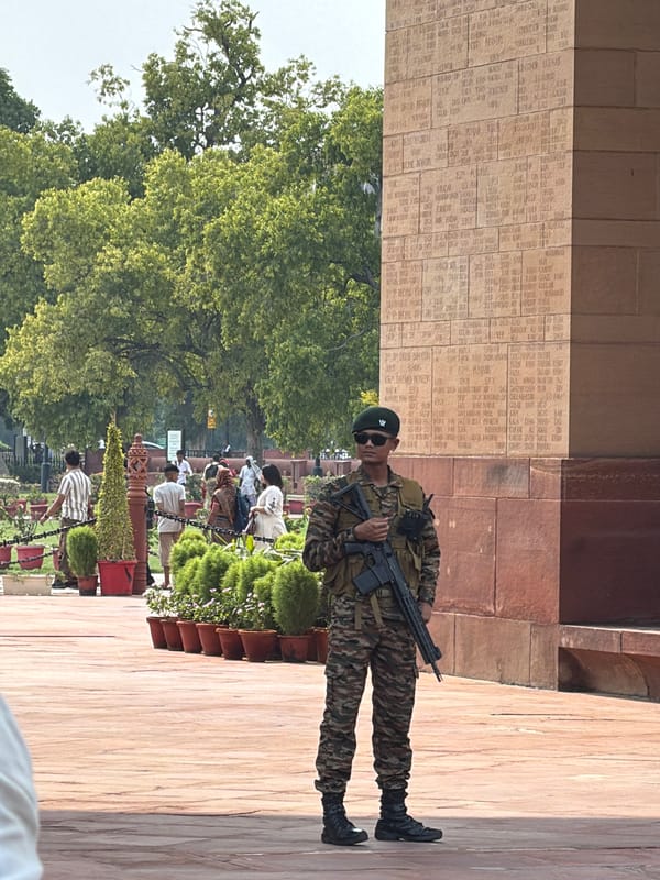 Ordinary morning activity observed at India Gate memorial in New Delhi