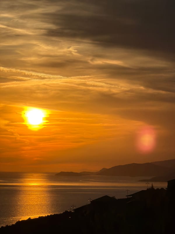 Sunset over Adriatic Sea from Krimovice, Montenegro